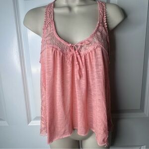 Almost Famous Lace Top Peach Size Small